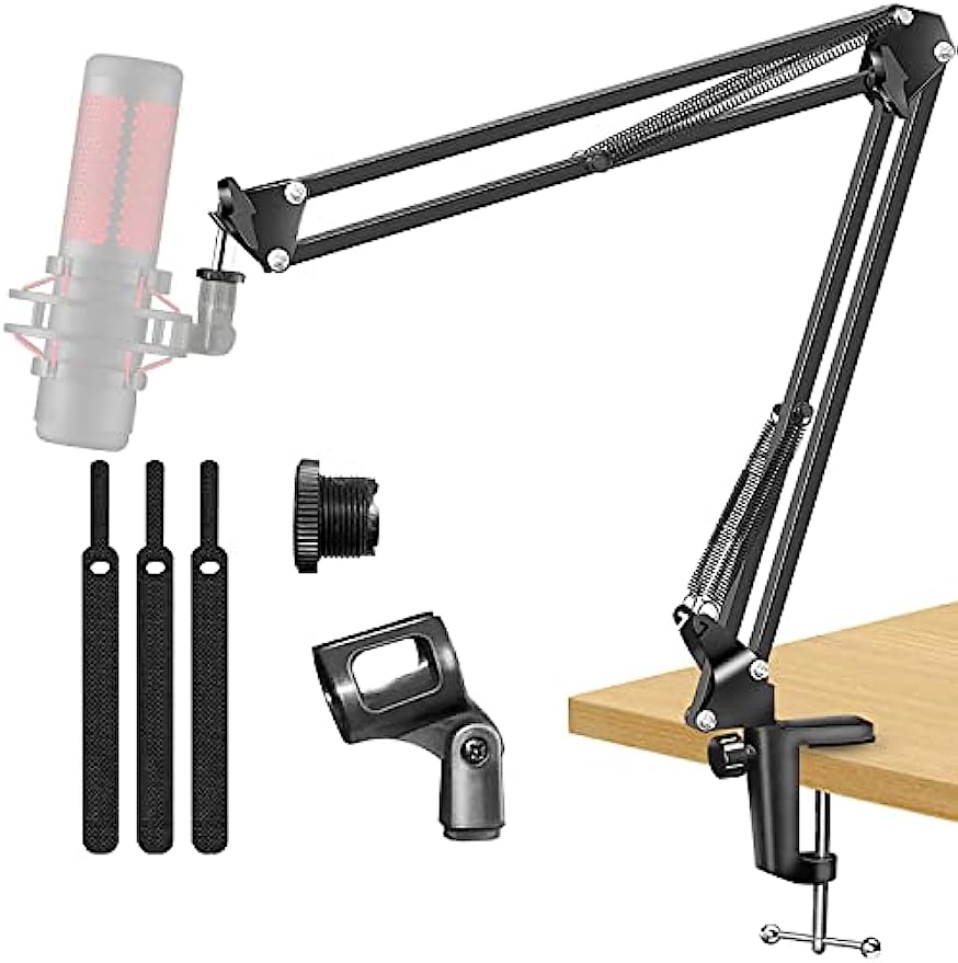 Recording Studio Broadcast Boom Arm - Penyangga Mikrofon meja dapat diatur untuk