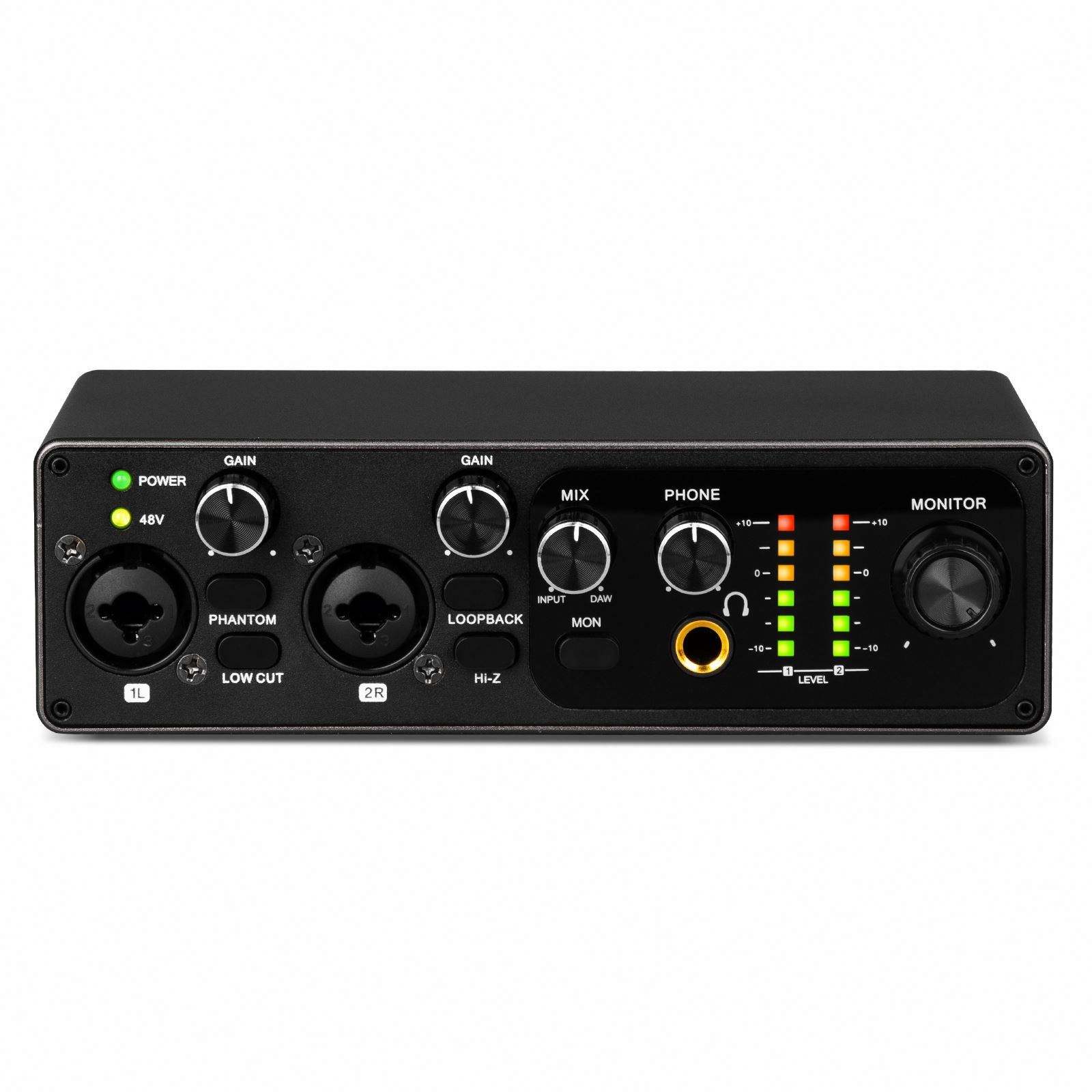 Studio Audio Interface With 48V Phantom - Kartu Suara Antarmuka Audio USB Profesional
