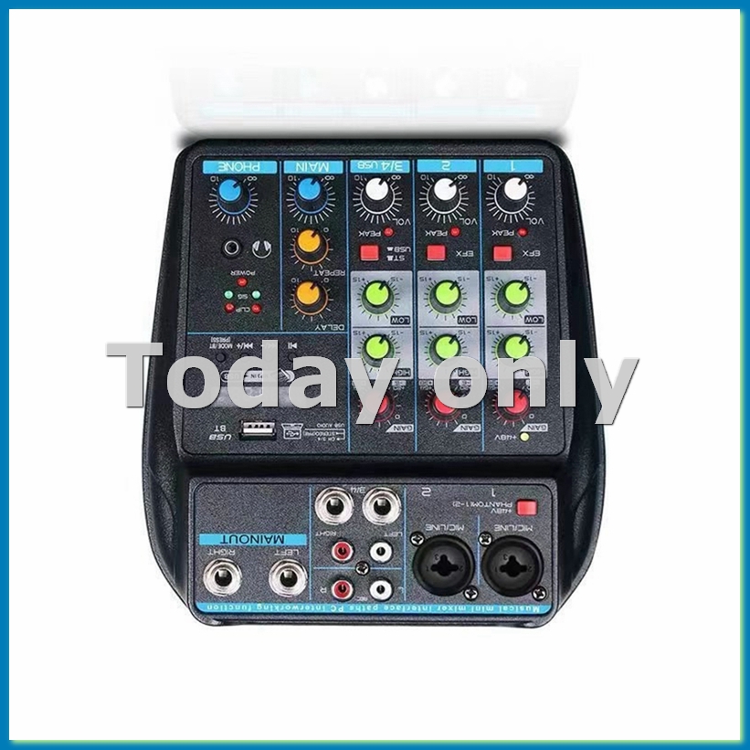 Audio Mixer 4 Channel Usb Bluetooth Pc - Konsol Mixer Audio USB Profesional 4-Kanal