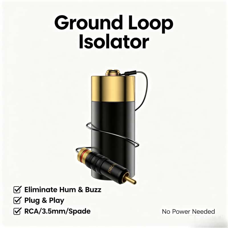Audio Ground Loop Isolator 3.5Mm Rca - Isolator Kebisingan Ground Loop Hifi, Kotak