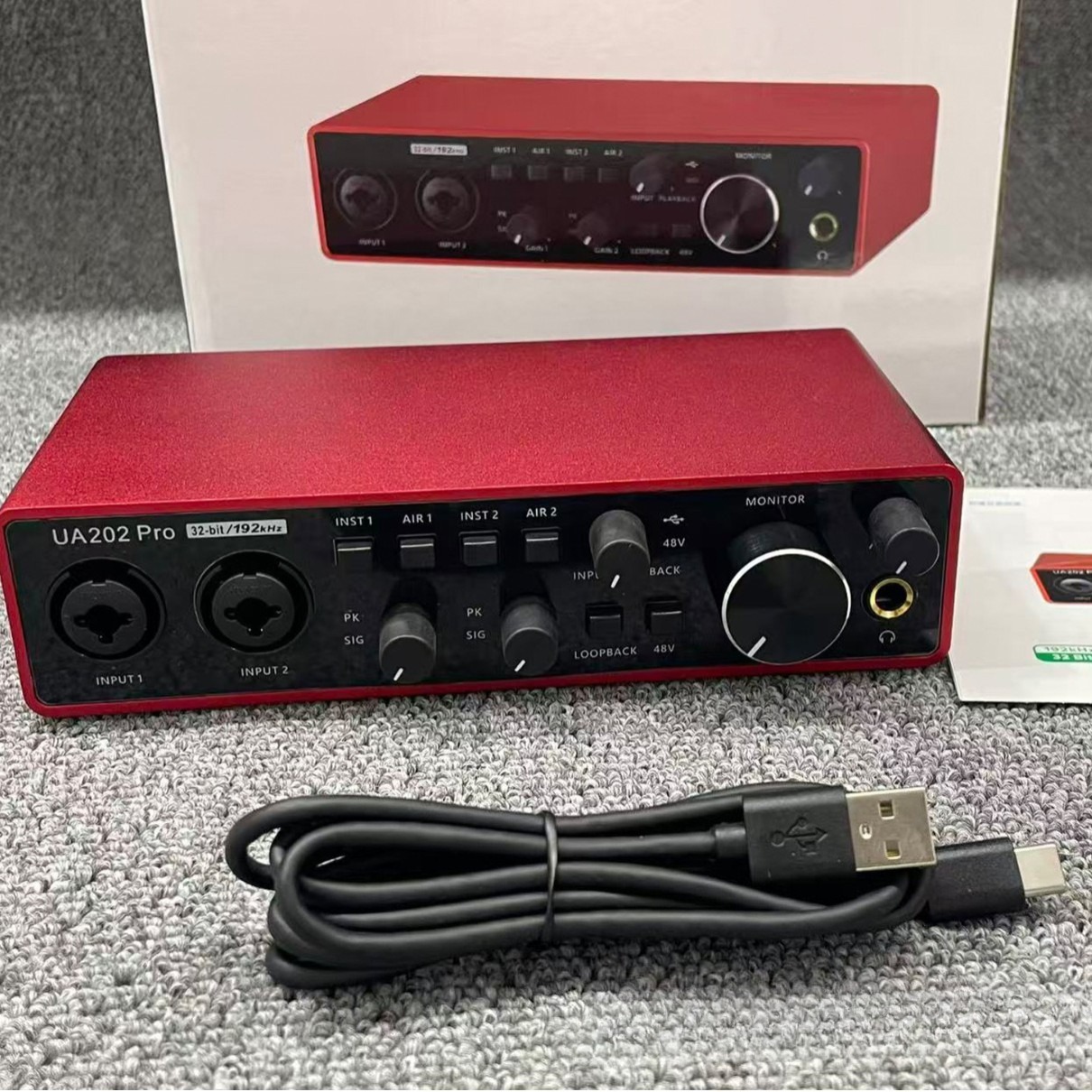 Studio Audio Interface With 48V Phantom - Kartu Suara Profesional UA202 Pro, Antarmuka