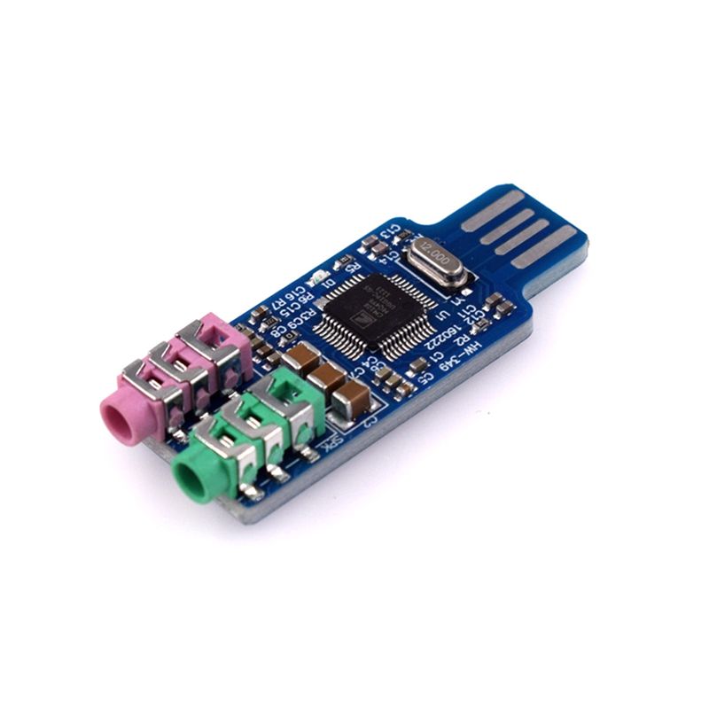 Usb Audio Interface 2 In 2 Out 24Bit - AA08-CM108 Modul Antarmuka Audio USB 2-in-1,