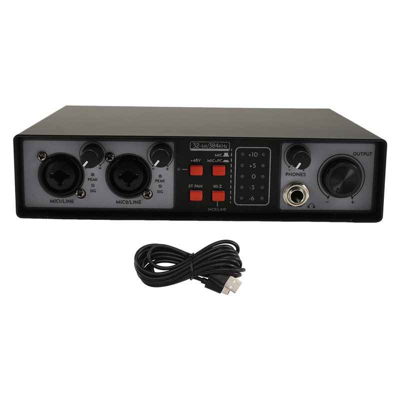 Studio Audio Interface With 48V Phantom - SQPP-2, Antarmuka Audio USB dengan 2
