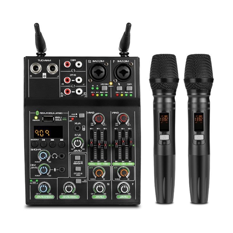 Audio Mixer 4 Channel Usb Bluetooth Pc - ● Mikrofon Nirkabel, Konsol Mixer Audio