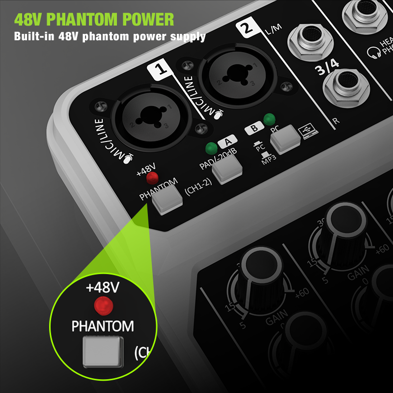 Konsol Mixer Audio 4 Saluran d - Audio Mixer 4 Channel Usb Bluetooth Pc ulasan dan harga
