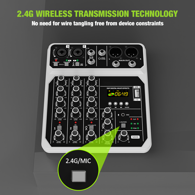 Konsol Mixer Audio 4 Saluran d - Audio Mixer 4 Channel Usb Bluetooth Pc ulasan dan harga