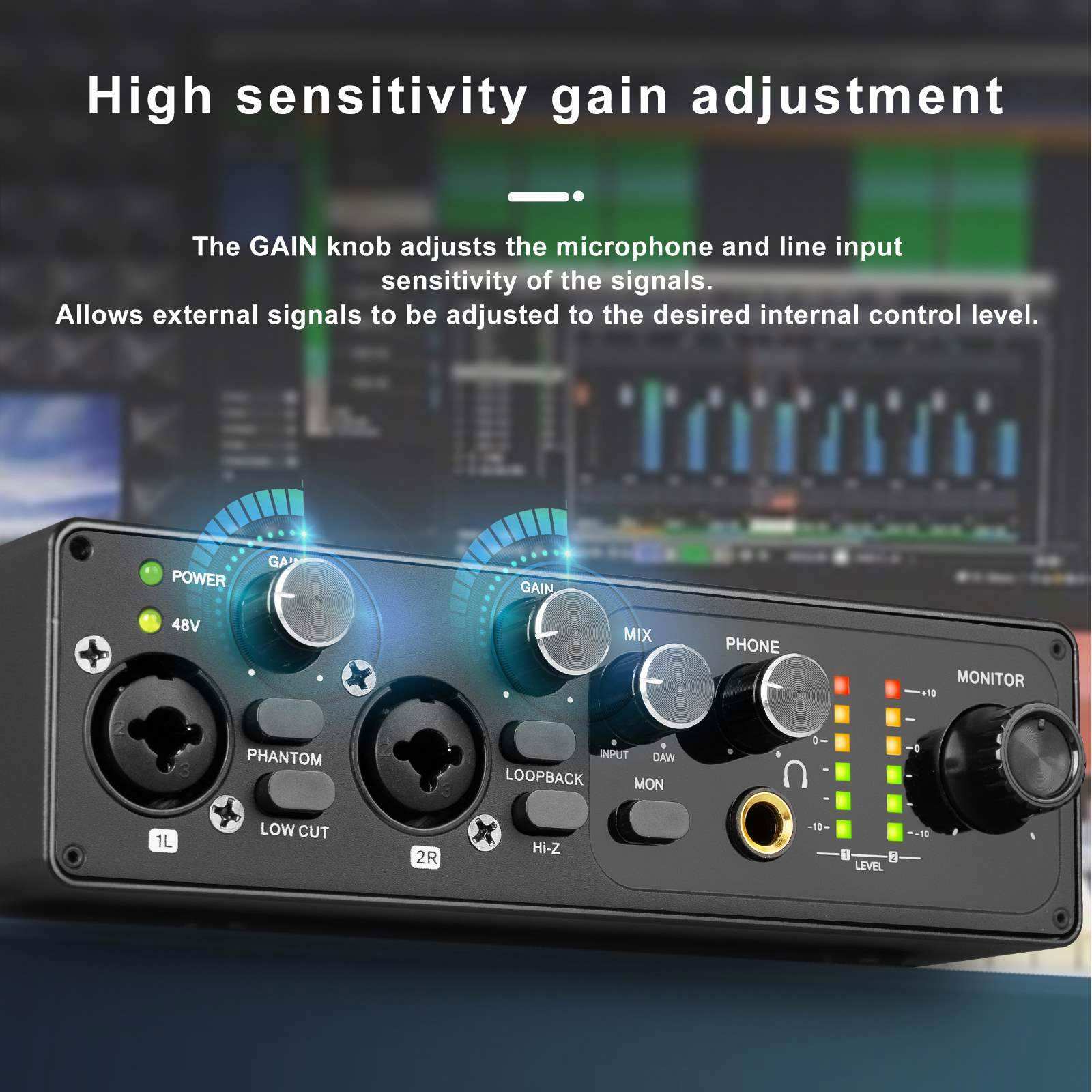 untuk MR22, Kartu Suara Antarm - Studio Audio Interface With 48V Phantom ulasan dan harga