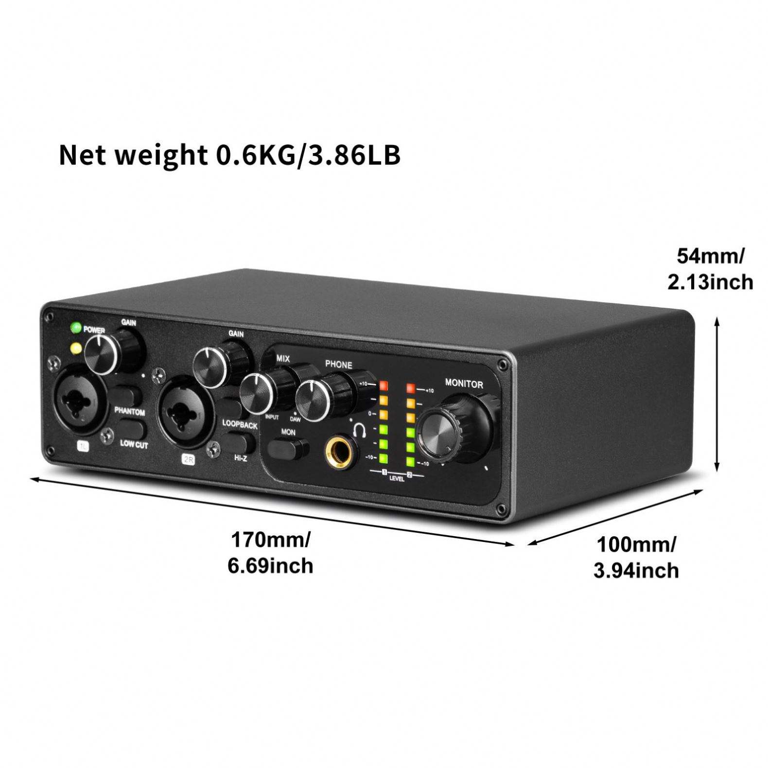 untuk MR22, Kartu Suara Antarm - Studio Audio Interface With 48V Phantom ulasan dan harga