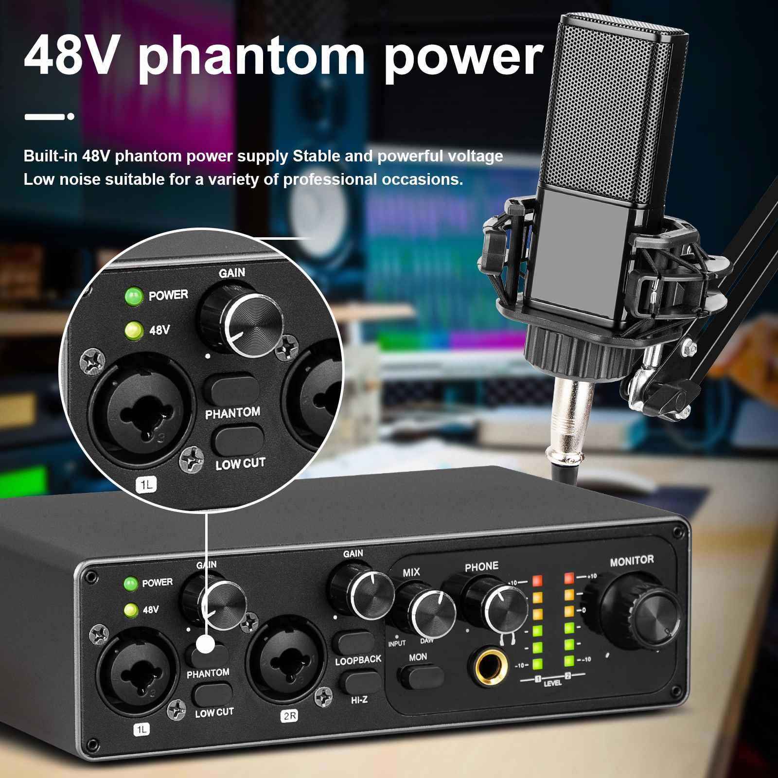 untuk MR22, Kartu Suara Antarm - Studio Audio Interface With 48V Phantom ulasan dan harga