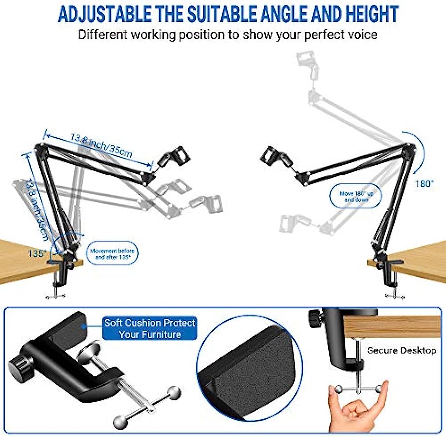 Penyangga Mikrofon meja dapat  - Recording Studio Broadcast Boom Arm ulasan dan harga