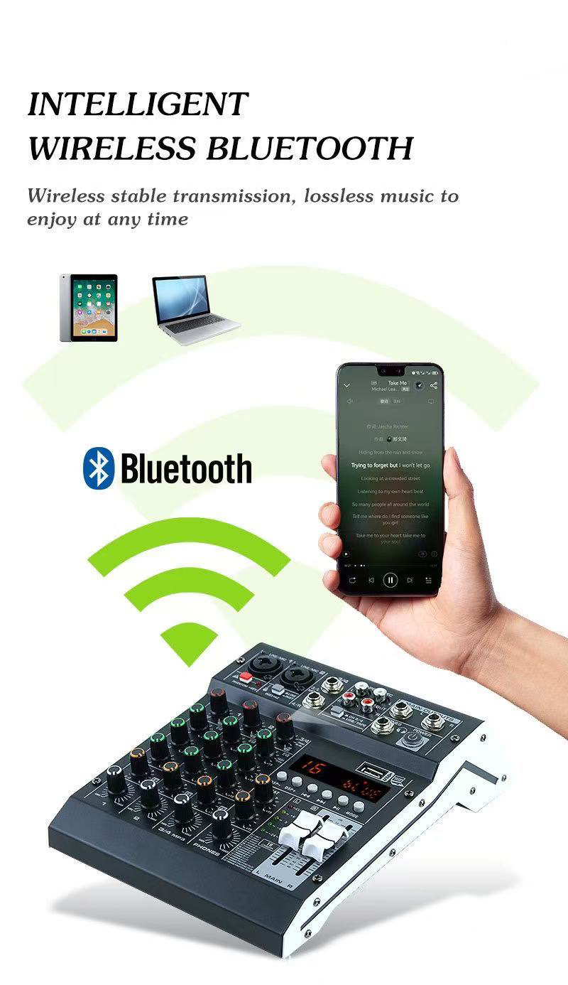 KDES ST4 Mixer Audio 4 Saluran - Audio Mixer 4 Channel Usb Bluetooth Pc ulasan dan harga