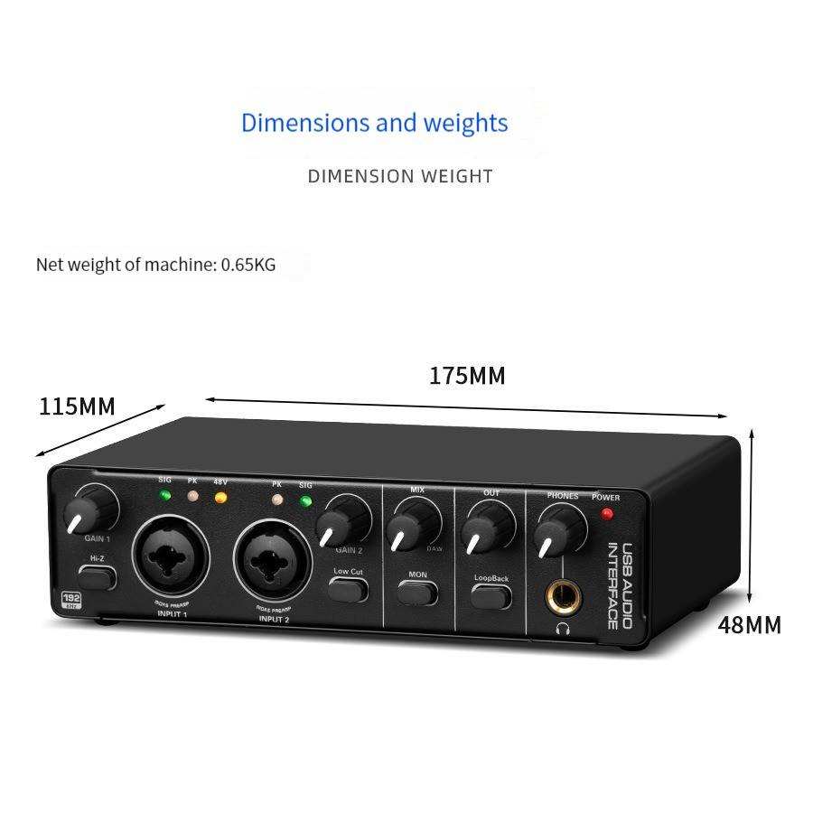 Antarmuka Audio USB Profesiona - Studio Audio Interface With 48V Phantom ulasan dan harga