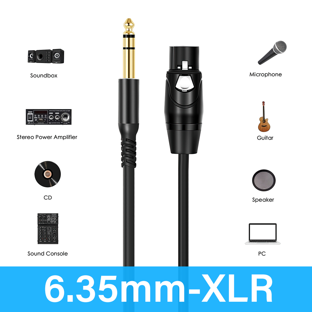 Jack 6.35Mm Ke XLR Mikrofon Sp - Xlr To 6.35Mm Balanced Audio Cable Patch ulasan dan harga