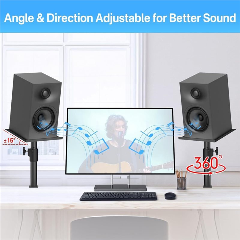 B04B-Studio-Grade Clamp Mount  - Studio Monitor Speaker Stands Desktop ulasan dan harga