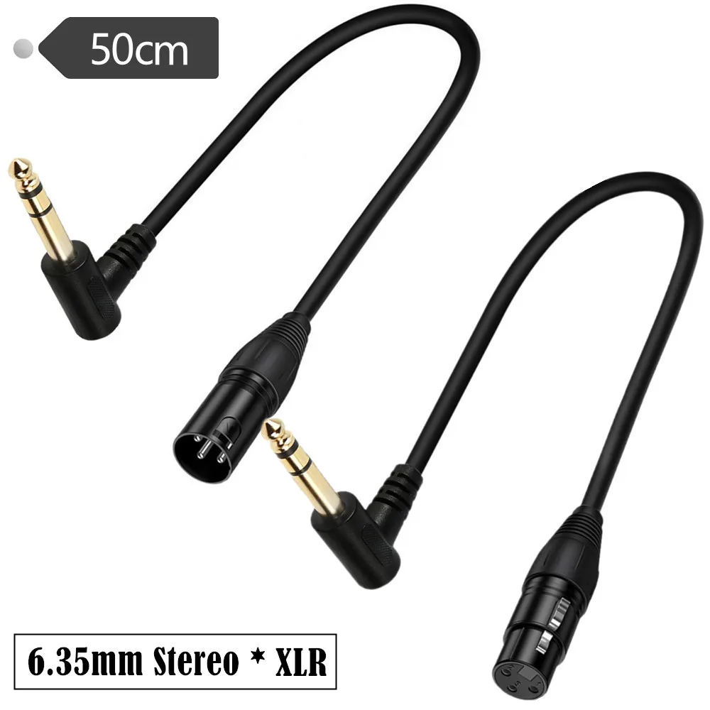 Kabel Audio TRS 50cm 90 Deraja - Xlr To 6.35Mm Balanced Audio Cable Patch ulasan dan harga