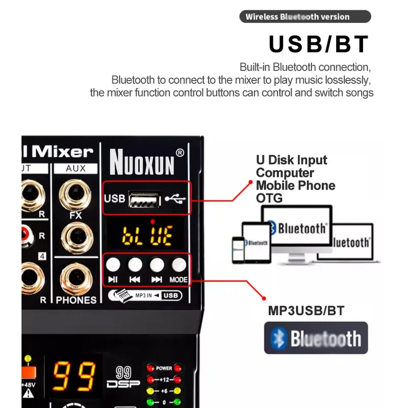 Mixer Audio Papan Suara Konsol - Studio Audio Interface With 48V Phantom ulasan dan harga