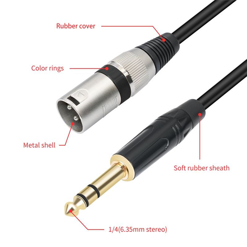 Kabel Mikrofon Seimbang AS95 1 - Xlr To 6.35Mm Balanced Audio Cable Patch ulasan dan harga