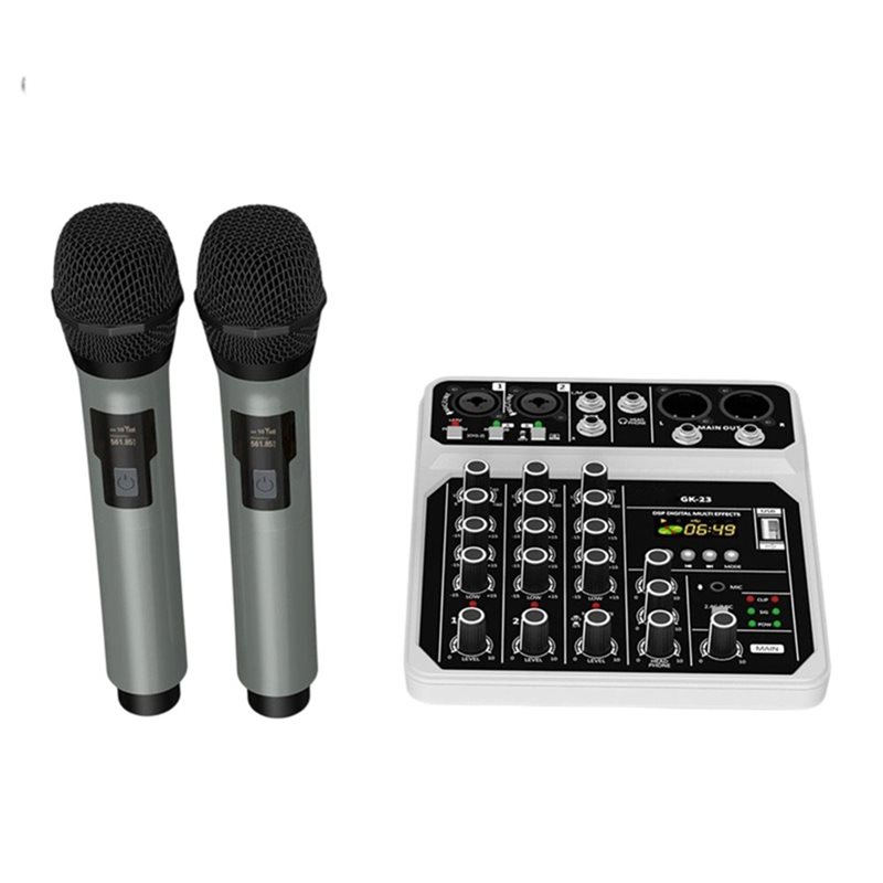 [B24B!】 Mikrofon Nirkabel Blue - Audio Mixer 4 Channel Usb Bluetooth Pc ulasan dan harga