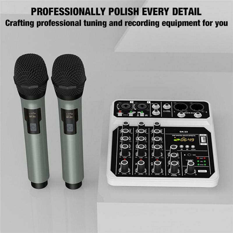[B24B!】 Mikrofon Nirkabel Blue - Audio Mixer 4 Channel Usb Bluetooth Pc ulasan dan harga