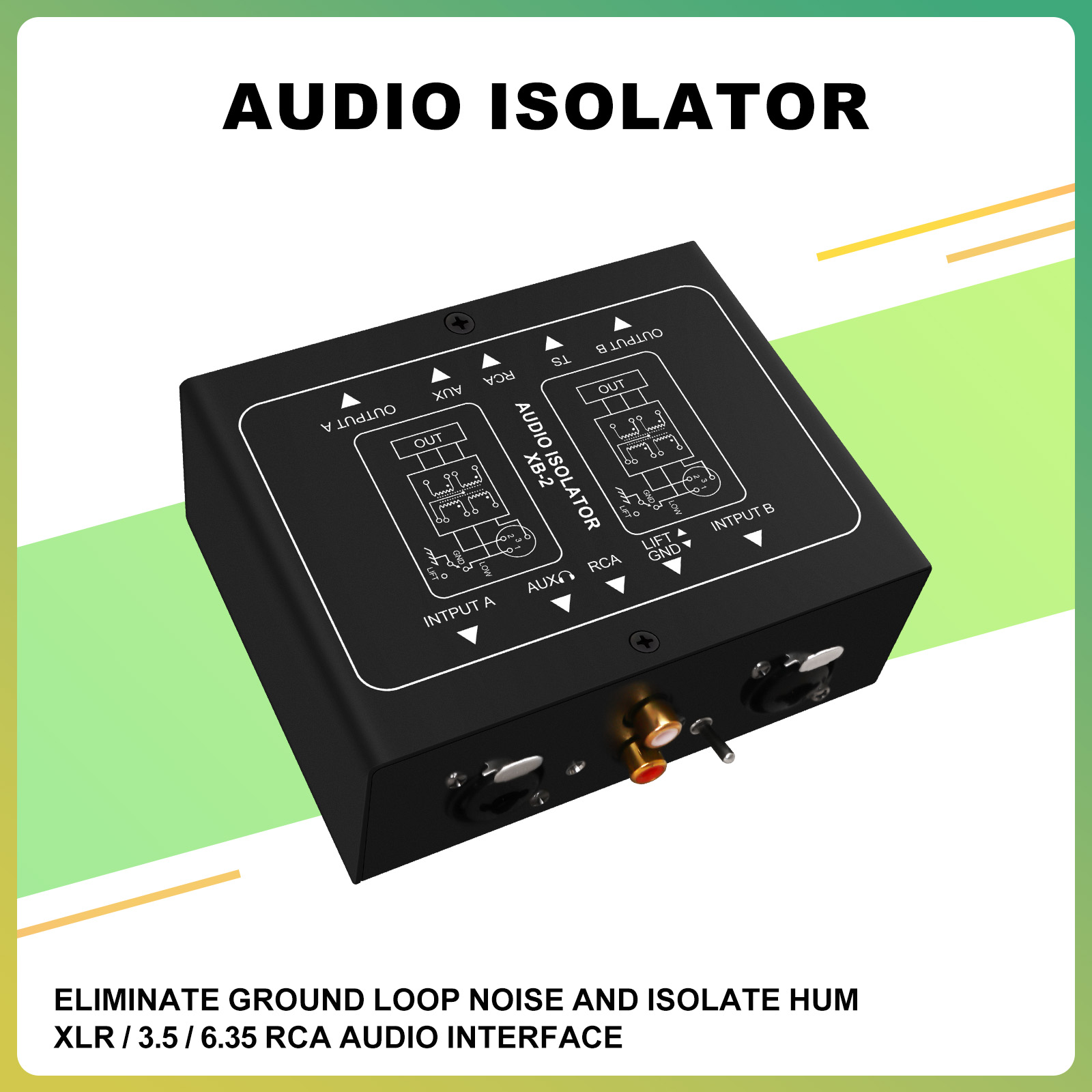 2 Isolator Audio Dua Saluran,  - Audio Ground Loop Isolator 3.5Mm Rca ulasan dan harga