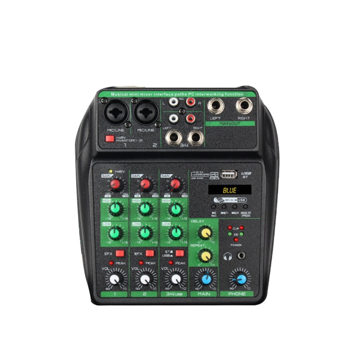 Konsol Mixer Audio USB 4-Salur - Audio Mixer 4 Channel Usb Bluetooth Pc ulasan dan harga