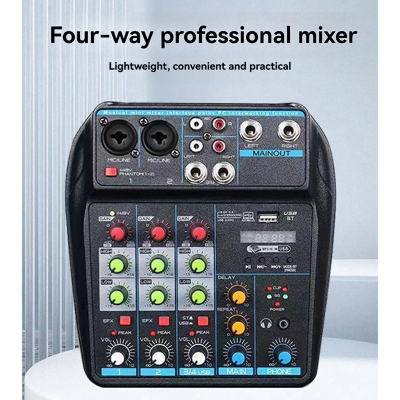 Konsol Mixer Audio USB Profesi - Audio Mixer 4 Channel Usb Bluetooth Pc ulasan dan harga