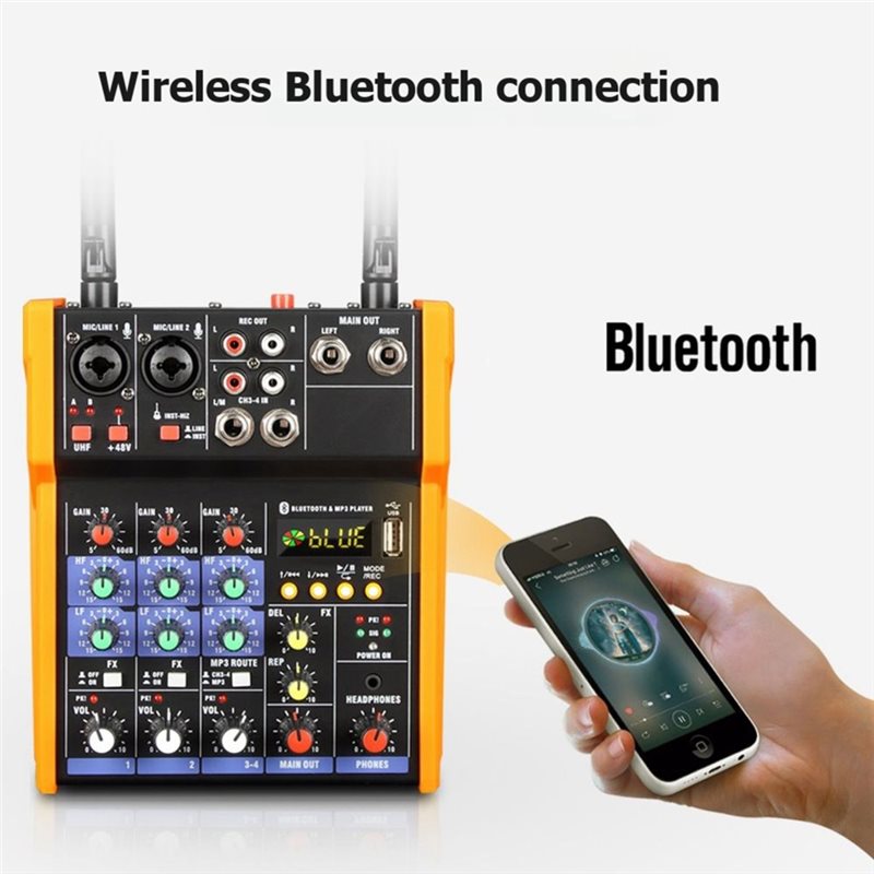 Antarmuka Audio USB Bluetooth  - Audio Mixer 4 Channel Usb Bluetooth Pc ulasan dan harga