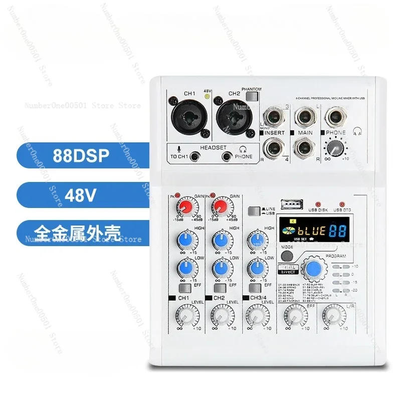 Mixer Audio Mini 4 Saluran den - Audio Mixer 4 Channel Usb Bluetooth Pc ulasan dan harga