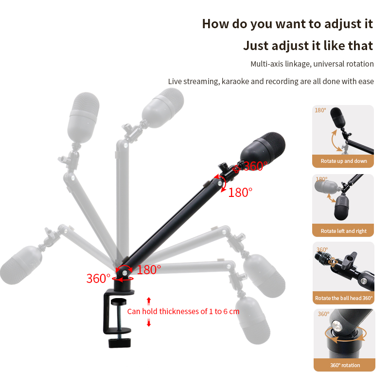 Statif Boom Arm Mikrofon Heavy - Recording Studio Broadcast Boom Arm ulasan dan harga