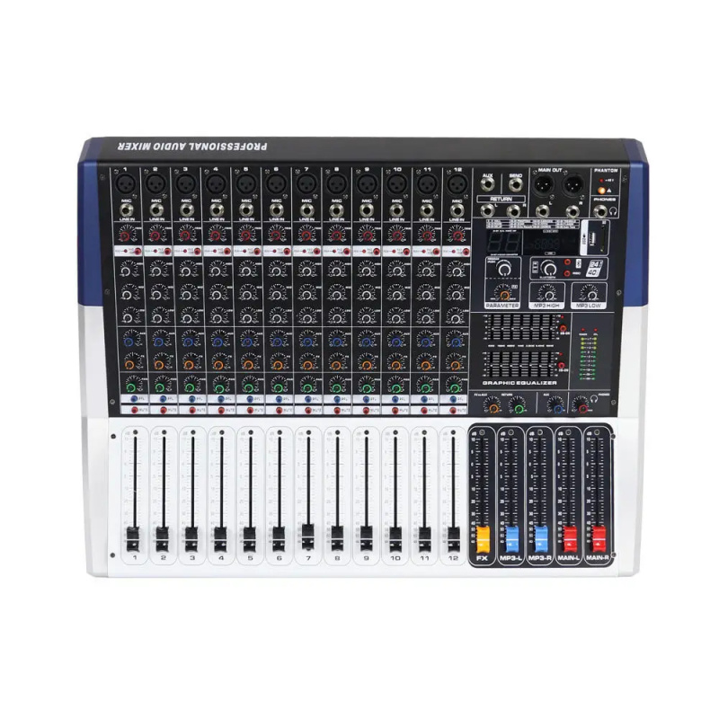 Mixer Audio 12 Saluran dengan  - Studio Audio Interface With 48V Phantom ulasan dan harga