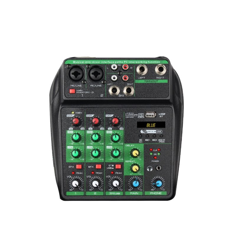 LXYB18B, Mixer Audio Profesion - Audio Mixer 4 Channel Usb Bluetooth Pc ulasan dan harga