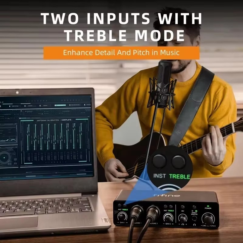 Antarmuka Audio Ampli3 Tipe C  - Usb Audio Interface 2 In 2 Out 24Bit ulasan dan harga