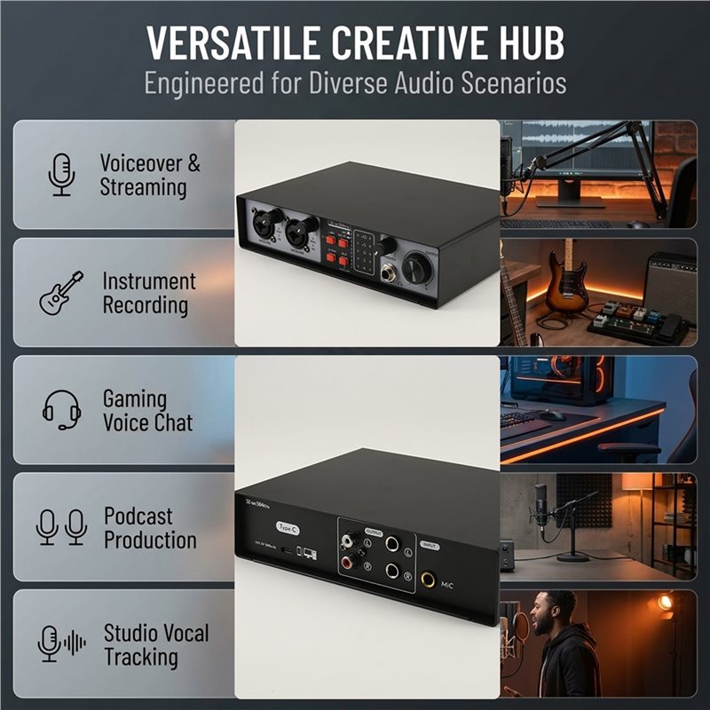 SQPP-2, Antarmuka Audio USB de - Studio Audio Interface With 48V Phantom ulasan dan harga