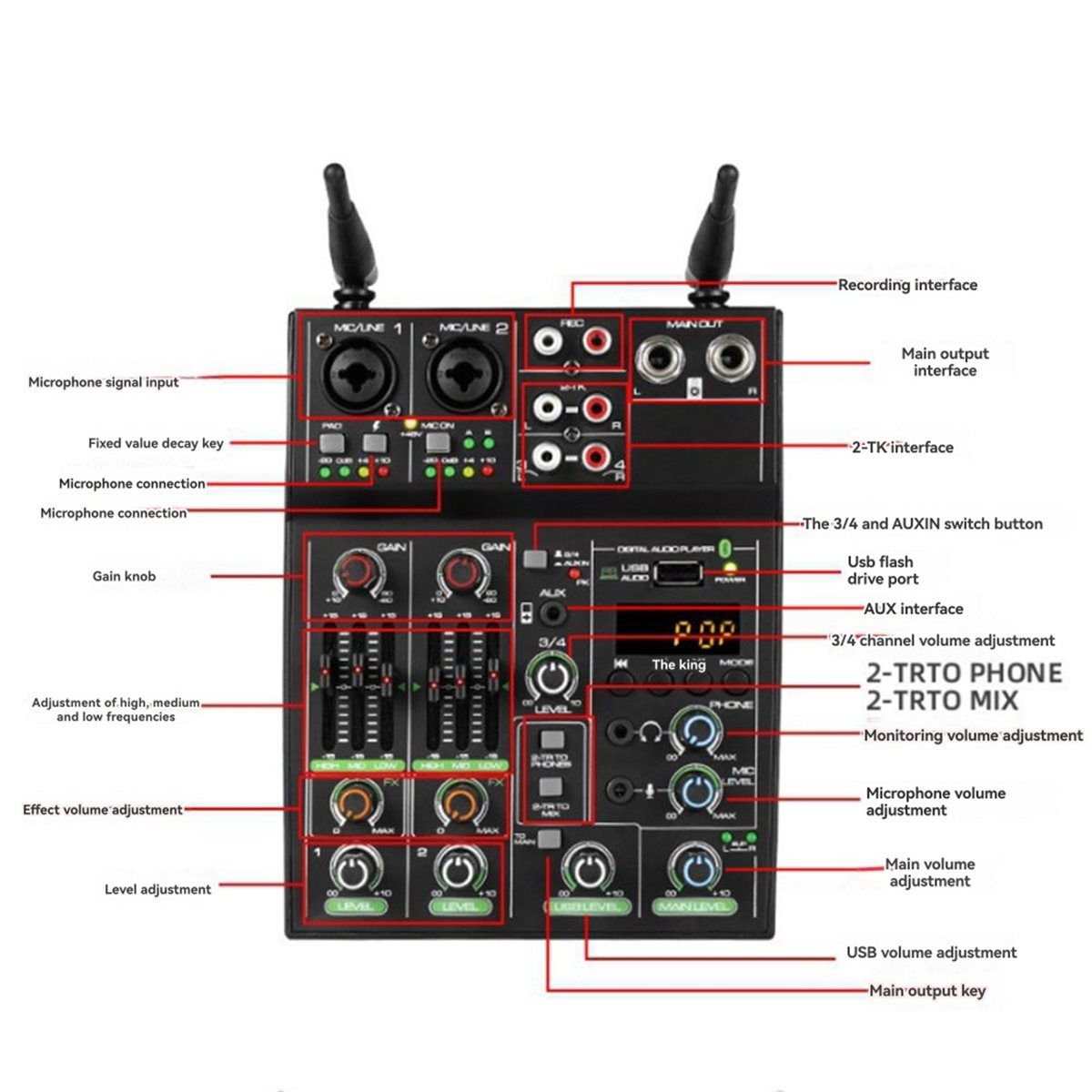 Konsol Mixer Audio 4 Saluran d - Audio Mixer 4 Channel Usb Bluetooth Pc ulasan dan harga