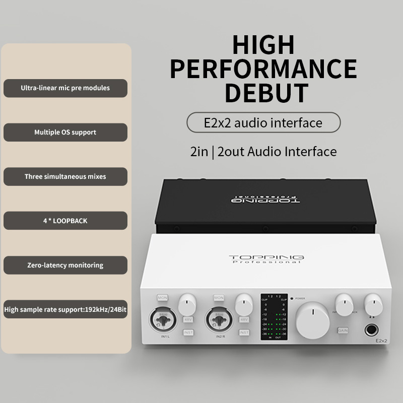 TOPPING E2x2 Antarmuka Audio P - Usb Audio Interface 2 In 2 Out 24Bit ulasan dan harga