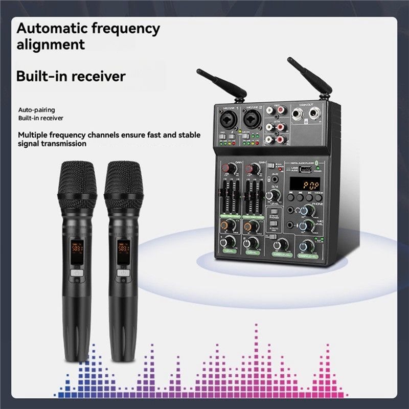 ● Mikrofon Nirkabel, Konsol Mi - Audio Mixer 4 Channel Usb Bluetooth Pc ulasan dan harga